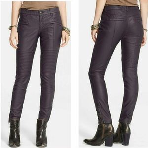 Free People vegan leather moto pants